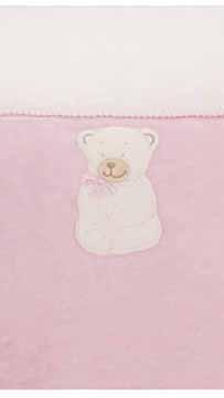 Ковдра дитяча двостороння з вишивкою,Womar 100х150 см 100% бавовна рожева