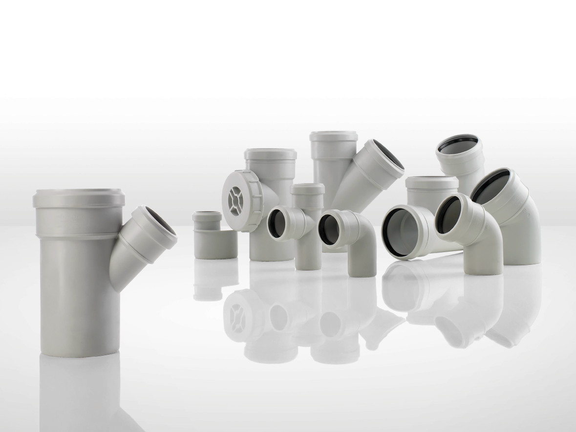 Коліно Ø 58х45° для безшумної каналізації Valsir Італія