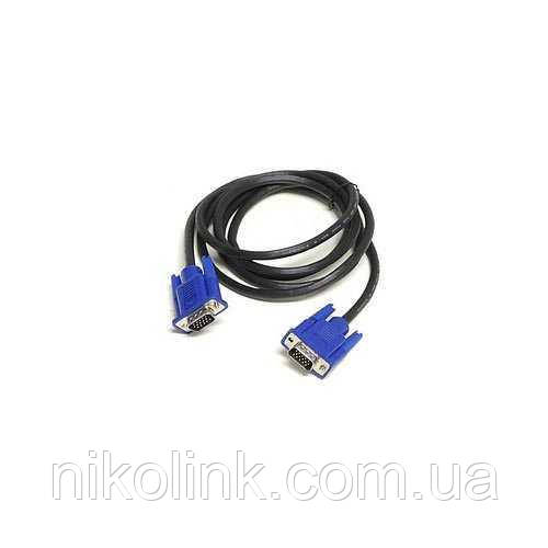 Кабель VGA to VGA, 1.5 м, з 2 фільтрами якісний, б/в
