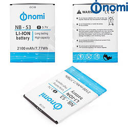 Акумулятор (АКБ, батарея) NB-53 для Nomi i502 Style, 2100mAh, оригінал