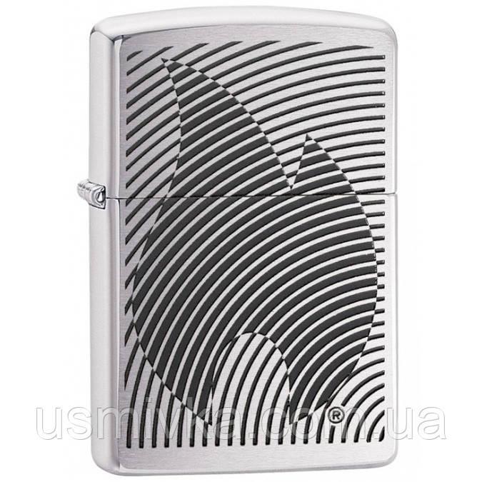 Запальничка Zippo 29429 Illusion Flame Stripes Brushed Chrome сіра 29429, фото 1