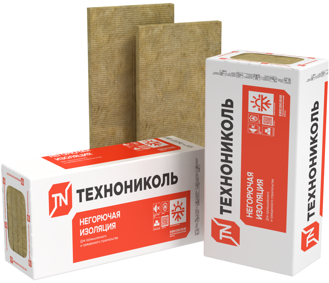 Фасадний базальтовий утеплювач Техноніколь 100х600х1200 мм 135 кг/м. куб Технофас Ефект