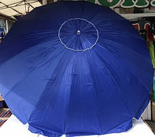 Парасолька для саду, пляжу, торгівлі кругла 3,5 м (16 спиць) зі срібним напиленням + повітряний клапан