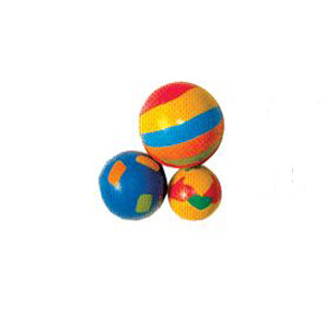 Іграшка набір м'ячів (решітка, м'який, веселка) 3,5 / 4 см 3шт Тріхіе (4132)