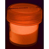 Жовтогарячий люмінесцентний порошок TAT 33 — люмінофор для приготування фарб, фото 3
