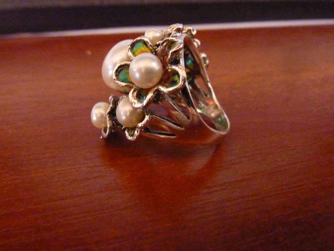 Серебряное кольцо с натуральным жемчугом и эмалью - фото 3 - id-p547575254