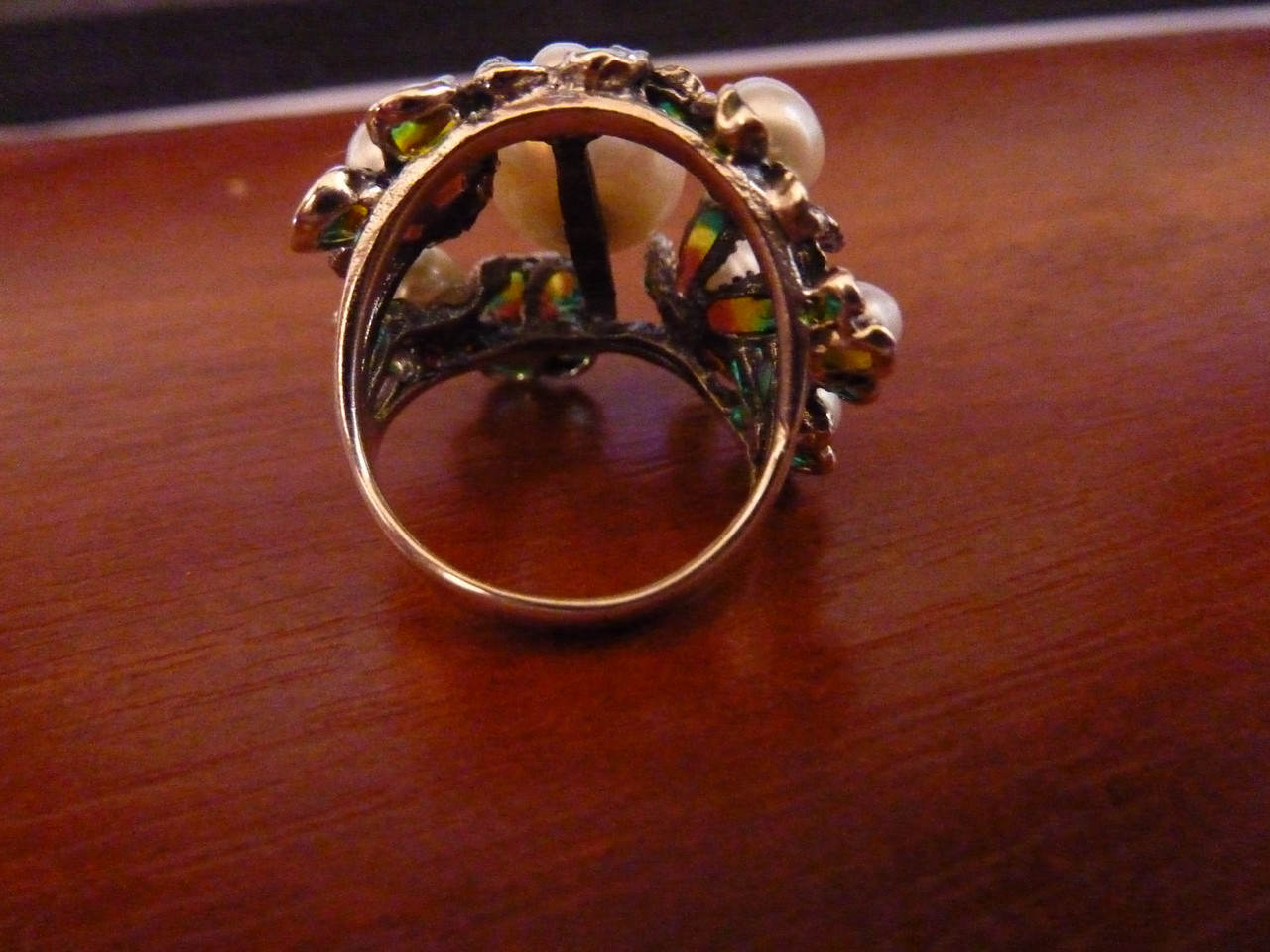 Серебряное кольцо с натуральным жемчугом и эмалью - фото 4 - id-p547575254