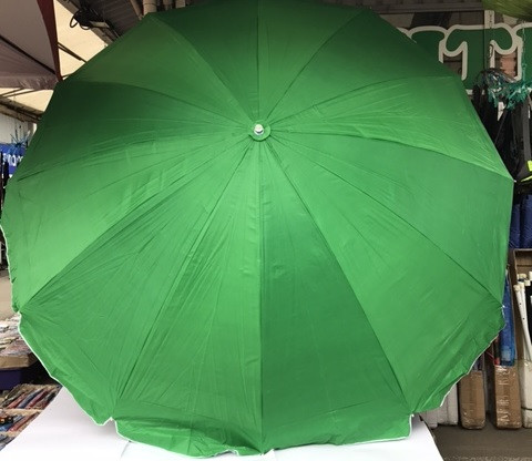 Парасолька для саду, пляжу, торгівлі кругла однотонна подвійна тканина 4 м зі срібним напиленням 