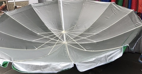 Зонт для сада, пляжа, торговли круглый однотонный двойная ткань 4 м с серебряным напылением - фото 2 - id-p547576352