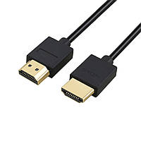 Кабель E-Cable HDMI - HDMI 1,5 м Slim круглий чорний