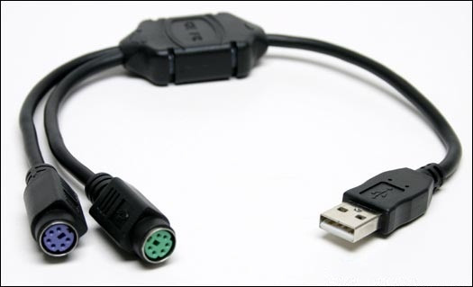 Перехідник-адаптер USB AM/2xPS2, 20см Black