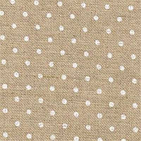 Ткань равномерного переплетения Zweigart Belfast 32 ct. Petit Point 3609/5379 Raw linen/white dots (цвет сырог