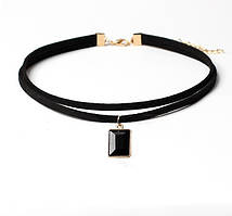 Чокер із підвіскою подвійний чорний