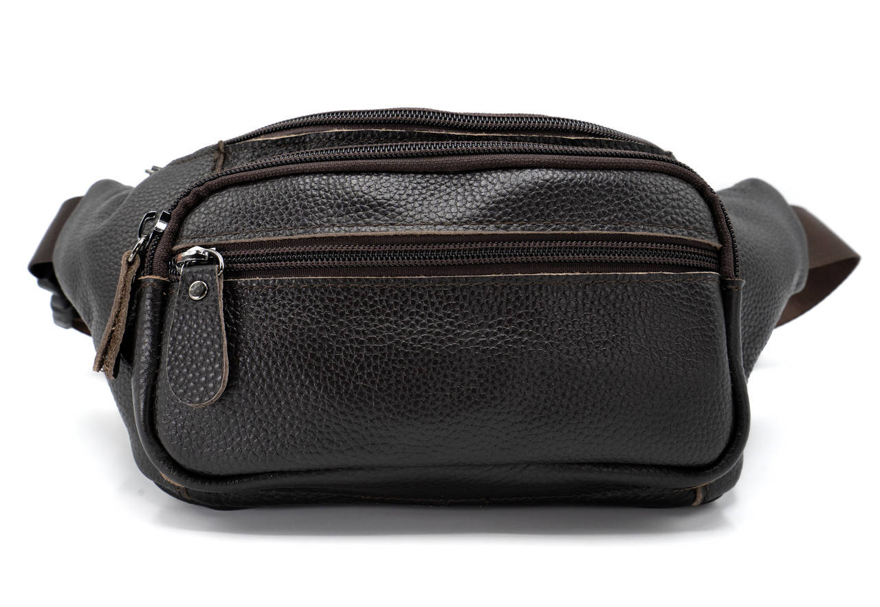 

Мужская кожаная сумка бананка на пояс или на грудь NiceBags V7123 Черная нагрудная сумка, Черный