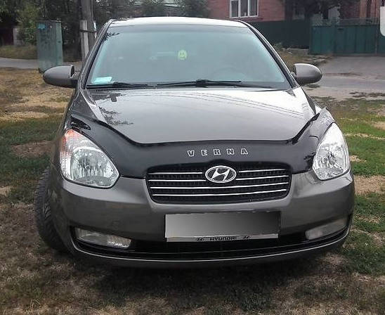 

Hyundai Accent Дефлектор капота мухобойка на для HYUNDAI ХУНДАЙ Хендай Accent /Verna 2006-2009