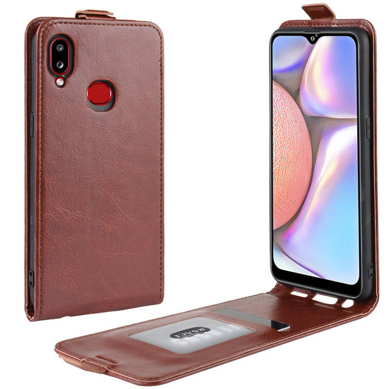 

Чехол IETP для Samsung Galaxy A10S 2019 / A107 флип вертикальный кожа PU коричневый