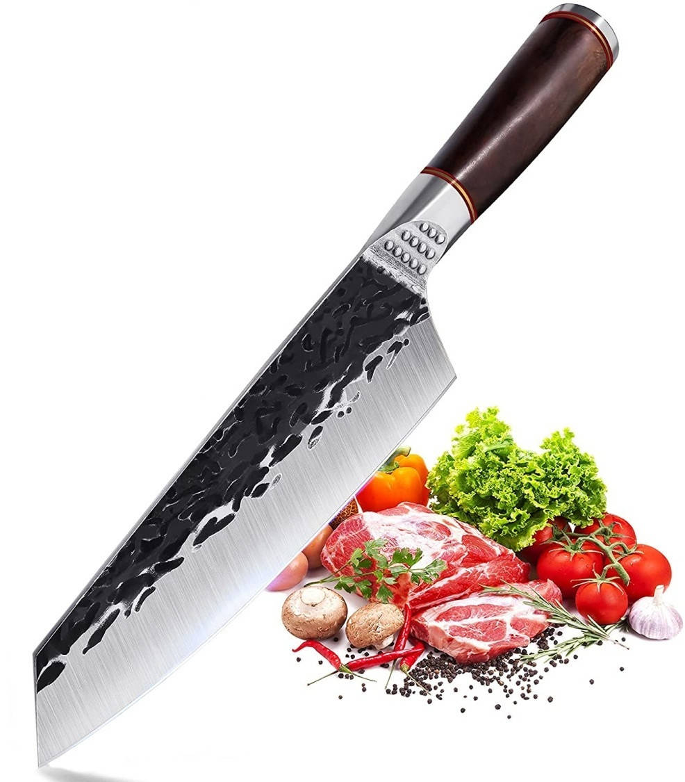 

Кованый нож шеф-повара Киритсуке 18 см с рукояткой из эбенового дерева (KFCKLS-02)