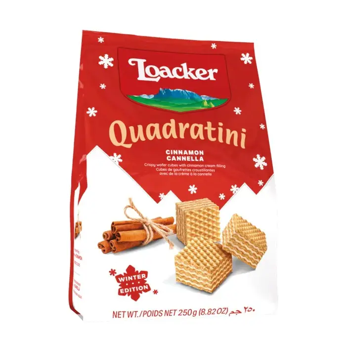 

Вафли Loacker Quadratini Cinnamon Cannella 250 g