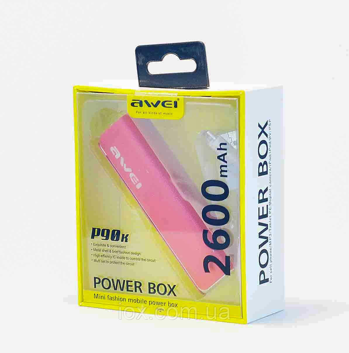 Power Bank AWEI P90K 2600mAh Pink - фото 4 - id-p548066109