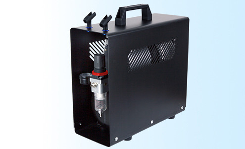 Компресор для аерографа двоциліндровий з ресивером, FENGDA, фото 1