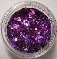 Прикраса для дизайну нігтів "Брокард", колір фіолетовий