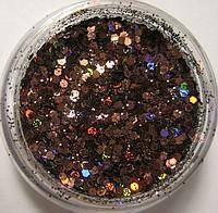 Прикраса для дизайну нігтів "Брокард", колір шоколад