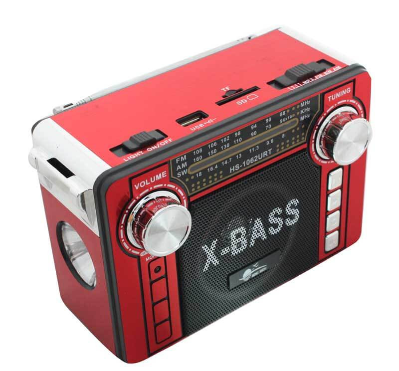 Радіоприймач колонка MP3 USB HS-1062URT Red, фото 1
