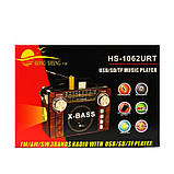 Радіоприймач колонка MP3 USB HS-1062URT Red, фото 9