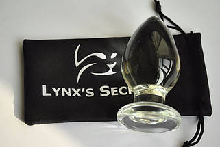 Анальна пробка 5.5 см велика LYNX Ice Plug величезна скляна, фото 5