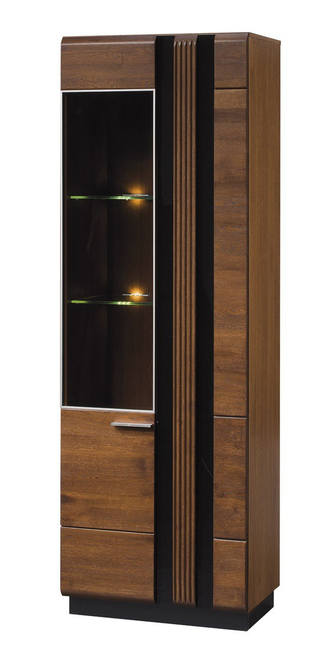 Вітрина PORTI 10 ліва Szynaka дуб античний/чорний, фото 1