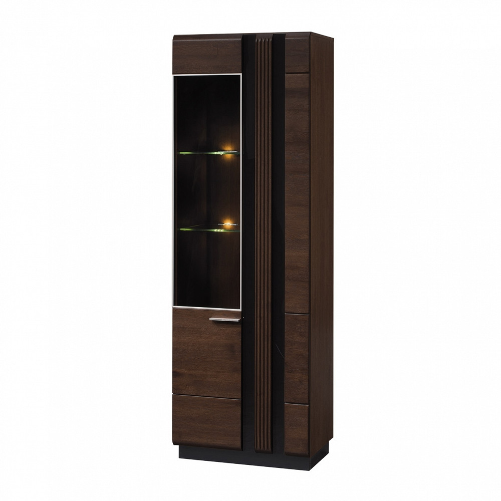 Вітрина PORTI 10 ліва Szynaka дуб шоколадний/чорний, фото 1