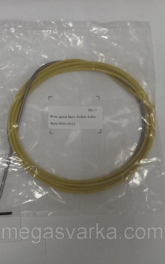 Спираль подающая желтая D 1,4-1,6 мм ( 3 метра ) - фото 1 - id-p37026460