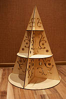 Ялинка 3-D, Об'ємна декоративна ялинка з полицями для іграшок і солодощів. 1400мм висота