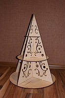 Ялинка 3-D, Об'ємна декоративна ялинка з полицями для іграшок і солодощів. 1400мм висота