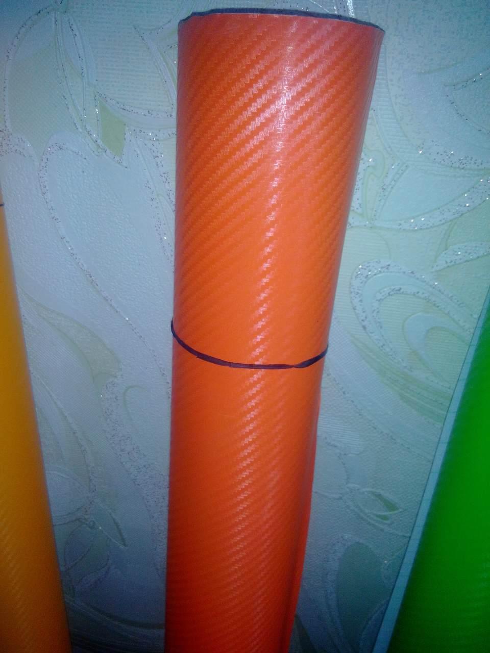 Карбонова плівка, жовтогарячий колір 3D, 1.27*1м