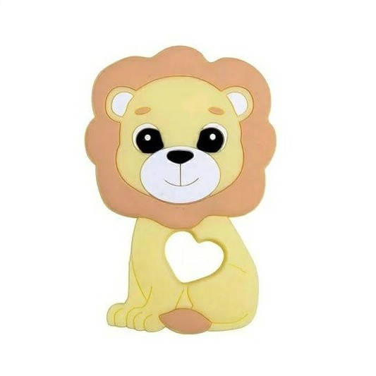 

Лев грызунок (прорезыватель) для зубов силиконовый Кремовый