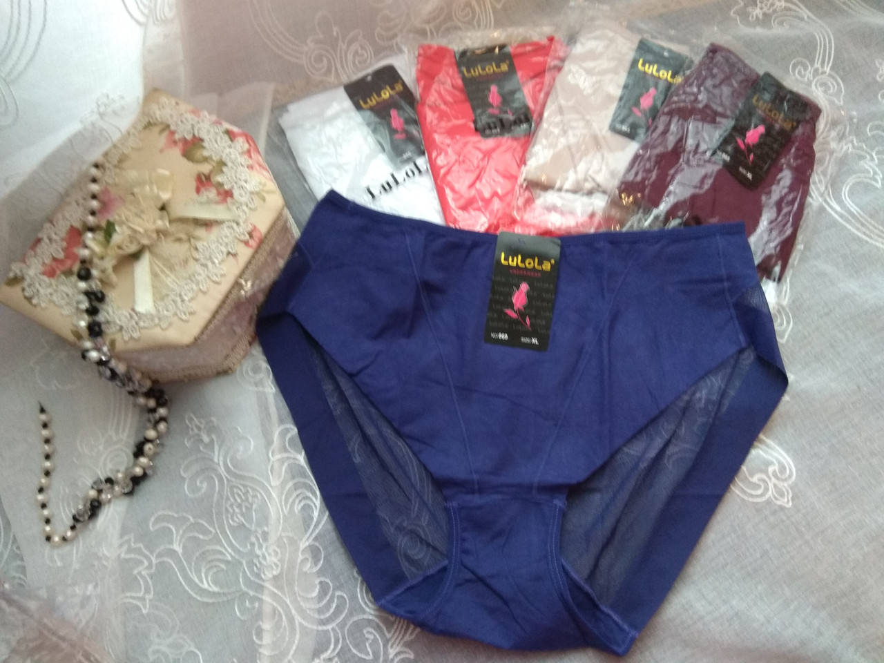 

Хл,2хл,3хл Бесшовные трусики с подтягивающим эффектом Lulola синий 2Xl