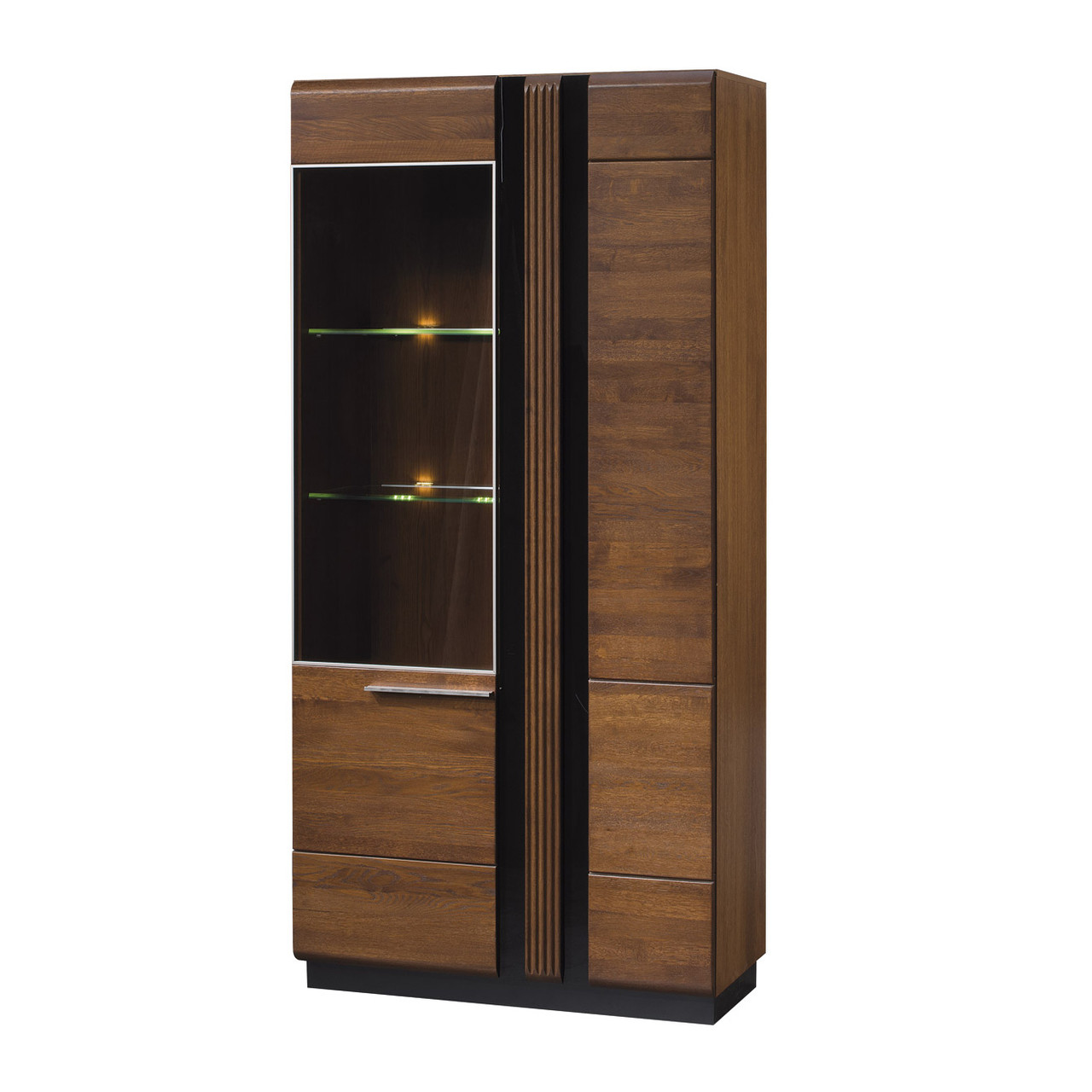 Вітрина PORTI 12 ліва Szynaka дуб античний/чорний, фото 1