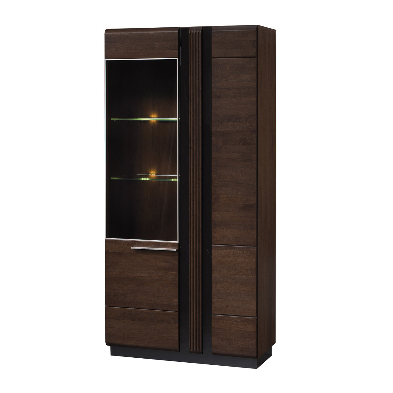 Вітрина PORTI 12 ліва Szynaka дуб шоколадний/чорний, фото 1