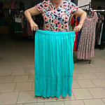 Спідниця бірюзова бавовна жіноча з вишивкою 56-58 р, фото 4