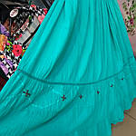 Спідниця бірюзова бавовна жіноча з вишивкою 56-58 р, фото 3