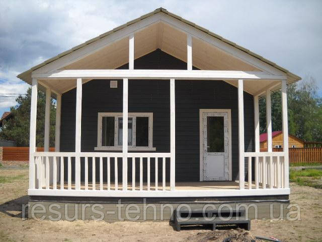 Модульний будинок 8 м х 6 м.Фальшбрус із терассою