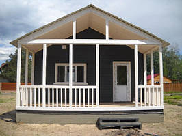 Модульний будинок 8 м х 6 м.Фальшбрус із терассою