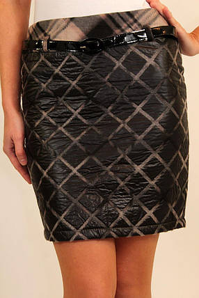 Стьобана тепла спідниця, верх з плащової тканини, підклад на флісі р.42, фото 2