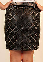 Стьобана тепла спідниця, верх з плащової тканини, підклад на флісі р.42, фото 4