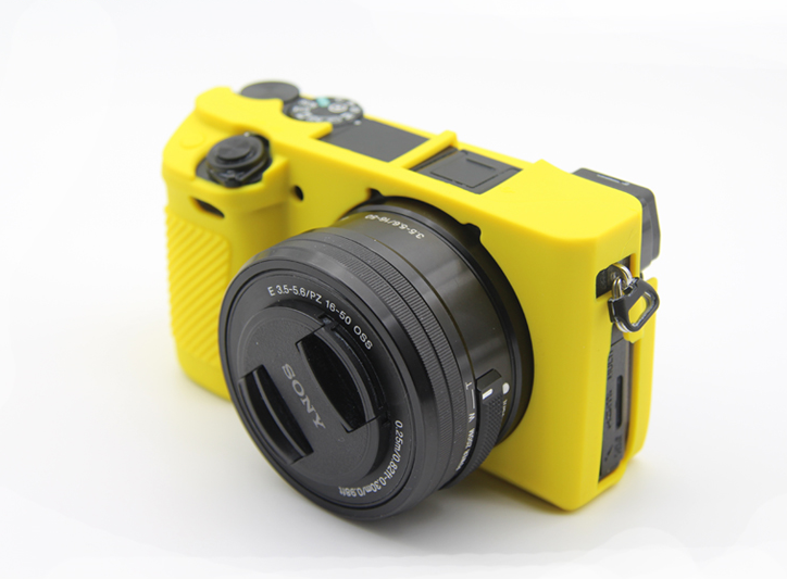 Захисний силіконовий чохол для фотоапаратів SONY A6300, A6400 - жовтий