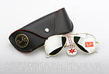 Жіночі сонцезахисні окуляри в стилі RAY BAN aviator (золота оправа) (2907), фото 4