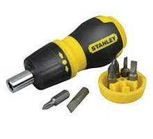 ВИКРУТКА STANLEY "MULTIBIT STUBBY" , РЕВЕРСИВНА , З 6ШТ. ВИКРУТКОВИХ НАСАДОК (БІТА)