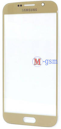Корпусне скло Samsung G920F Galaxy S6 золотисте, фото 1