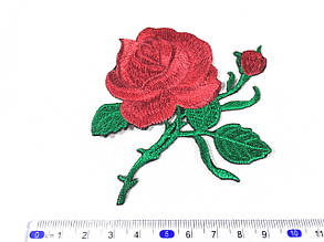Нашивка Троянда 2 бутони червона 115x92 мм, фото 2